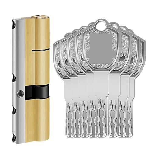 1 Stück Super C-Level Vollkupfer-Türzylinderschloss mit Diebstahlschutz und 8 Messingschlüsseln – Sicherheitslösung for den Innen- und Außenbereich(90= 32.5+57.5) von YUBAOLI