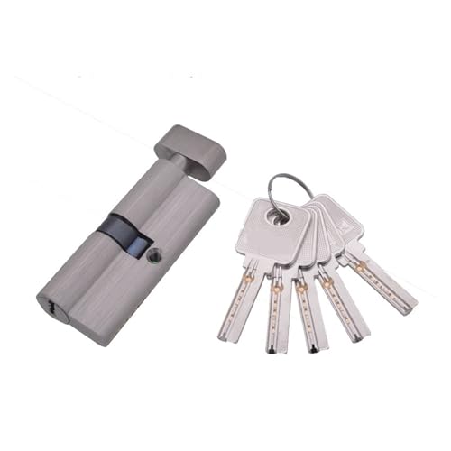 1 Türschlosszylinder aus Zinklegierung mit 5 Messingschlüsseln – 29 mm Höhe, for den Innen- und Außenbereich, sicherer Profilschloss-Ersatz(Single Open) von YUBAOLI