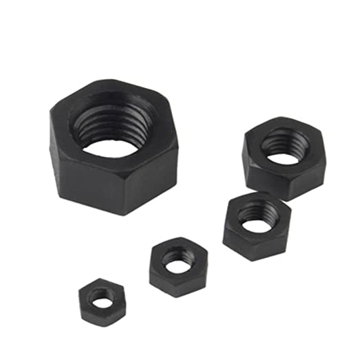 20–50 Stück Nylon DIN934 Sechskantmuttern M2 M2.5 M3 M4 M5 M6 M8 M10 M12 – Sechskantmuttern aus weißem/schwarzem Kunststoff(Black,M2 50pcs) von YUBAOLI