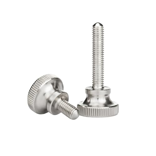 Gewinde-Rändelmuttern, 10 Stück M2/M2.5 Edelstahl-Doppelstufen-Rändelschrauben zur Daumeneinstellung(M2.5x12mm(50pcs)) von YUBAOLI