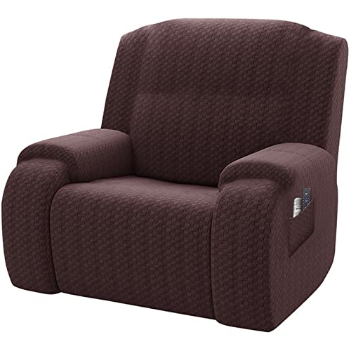 YUBAOLI Übergroßer Stretch-Schonbezug for Relaxsessel – Rutschfester, weicher Bezug for manuellen, elektrischen Relaxsessel – 4-teiliges Set(Dark Coffee) von YUBAOLI