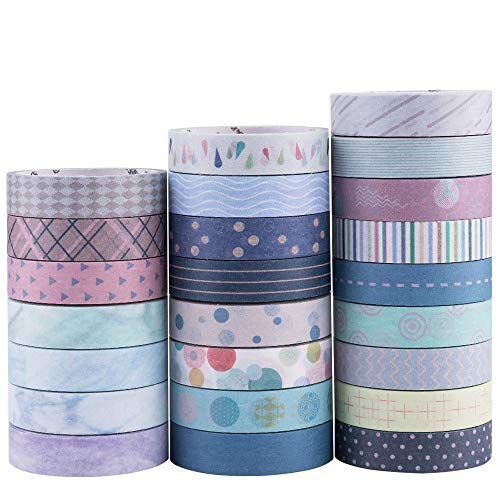 Yubbaex Washi Tape, 24 Rolls Masking Tape klebeband bunt für Scrapbooking DIY Handwerk Grundlegendes Muster von YUBBAEX