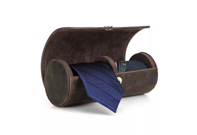 YUBRO-STUDIO Krawattenhalter Herren Leder Krawattenhalter Reiseetui Leder Passt 2 Krawatten von YUBRO-STUDIO