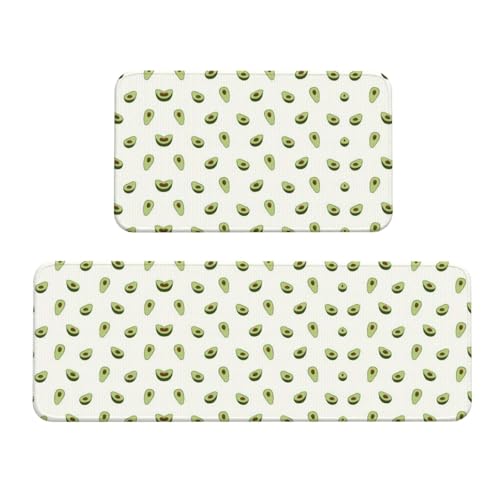Avocado Anti-Rutsch-Küchenmatte, 2er-Set, ergonomische Stehunterlagen für Küche, Bar, Schreibtisch von YUBVCF