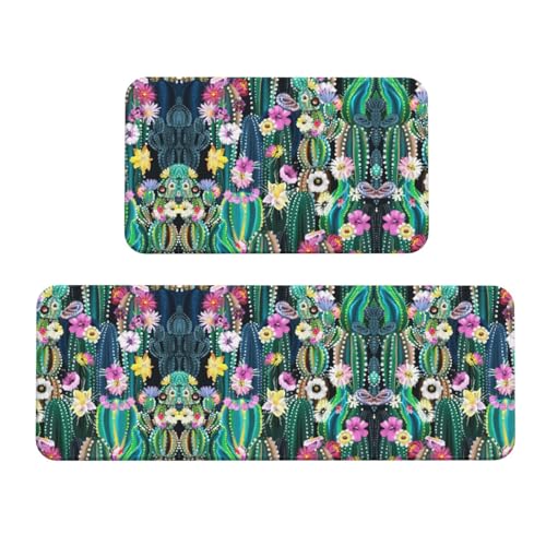 Blooming Cactus Anti-Rutsch-Küchenmatte, 2er-Set, ergonomische Stehunterlagen für Küche, Bar, Schreibtisch Blooming Cactus Anti-Rutsch-Küchenmatte, 2er-Set, ergonomische Stehunterlagen für Küche, Bar, Schreibtisch von YUBVCF