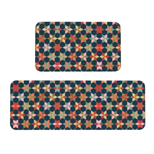 Geometriske Figurer Anti-Rutsch-Küchenmatte, 2er-Set, ergonomische Stehunterlagen für Küche, Bar, Schreibtisch Geometriske Figurer Anti-Rutsch-Küchenmatte, 2er-Set, ergonomische Stehunterlagen für Küche, Bar, Schreibtisch von YUBVCF