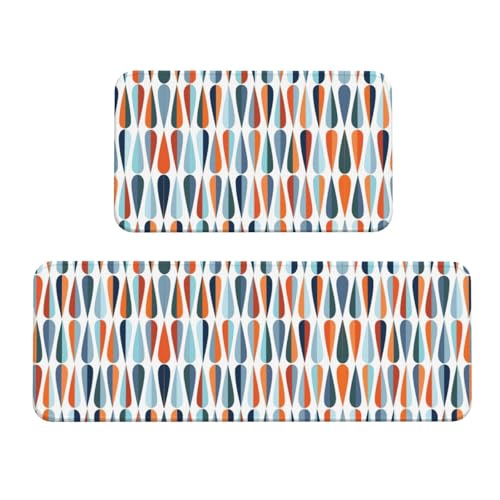 Mid Century Modern Retro Anti-Rutsch-Küchenmatte 2er Set Ergonomische Stehunterlagen für Küche, Bar, Schreibtisch Mid Century Modern Retro Anti-Rutsch-Küchenmatte 2er Set Ergonomische Stehunterlagen für Küche, Bar, Schreibtisch von YUBVCF