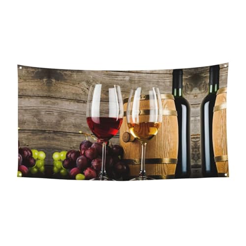 Rotwein-Galssen und Trauben mit Holzdruck, Weihnachten, Halloween-Party-Banner, langlebige hängende Dekoration, geeignet für Zuhause, Garten, Bar, Dekorationen Rotwein-Galssen und Trauben mit Holzdruck, Weihnachten, Halloween-Party-Banner, langlebige hängende Dekoration, geeignet für Zuhause, Garten, Bar, Dekorationen von YUBVCF