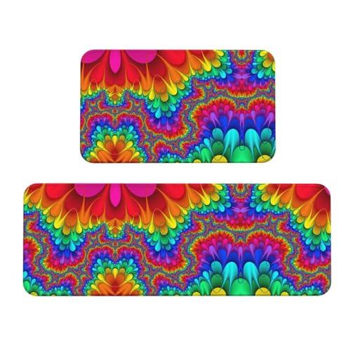 Rutschfeste Küchenmatte in Regenbogenfarben, 2 Stück, ergonomische Stehunterlagen für Küche, Bar, Schreibtisch Rutschfeste Küchenmatte in Regenbogenfarben, 2 Stück, ergonomische Stehunterlagen für Küche, Bar, Schreibtisch von YUBVCF