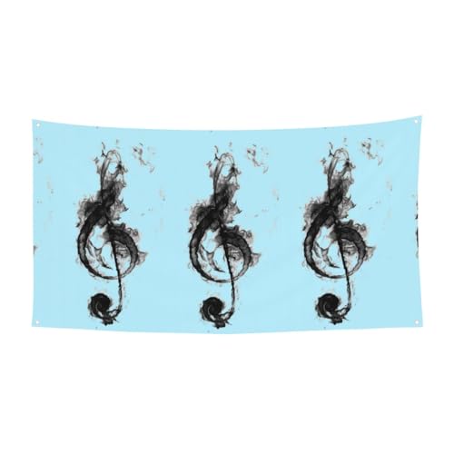 Schwarzer Rauch-Musikdruck, Weihnachten, Halloween, Party-Banner, langlebige hängende Dekoration, geeignet für Zuhause, Garten, Bar, Dekorationen Schwarzer Rauch-Musikdruck, Weihnachten, Halloween, Party-Banner, langlebige hängende Dekoration, geeignet für Zuhause, Garten, Bar, Dekorationen von YUBVCF