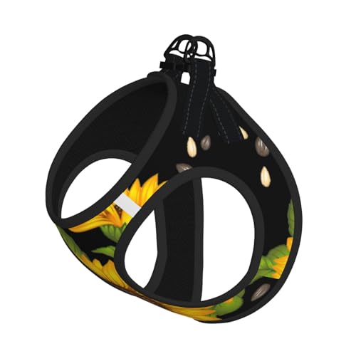 Sommer-Geschirr mit Sonnenblumen-Aufdruck, reflektierend, Hundezubehör für kleine, mittelgroße und große Hunde und Katzen von YUBVCF