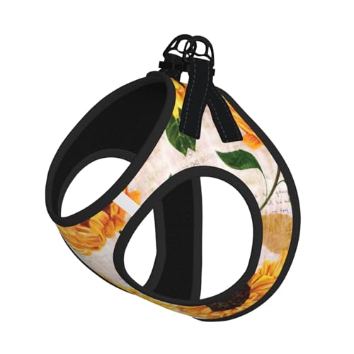 Sommer-Geschirr mit Sonnenblumen-Aufdruck, reflektierend, Hundezubehör für kleine, mittelgroße und große Hunde und Katzen von YUBVCF