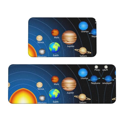 Space Galaxy Anti-Rutsch-Küchenmatte, 2er-Set, ergonomische Stehunterlagen für Küche, Bar, Schreibtisch Space Galaxy Anti-Rutsch-Küchenmatte, 2er-Set, ergonomische Stehunterlagen für Küche, Bar, Schreibtisch von YUBVCF