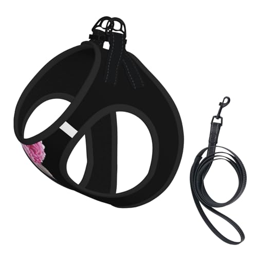 Welpengeschirr mit reflektierendem Blumendruck, Hundezubehör für kleine, mittelgroße und große Hunde und Katzen, Rosa Welpengeschirr mit reflektierendem Blumendruck, Hundezubehör für kleine, mittelgroße und große Hunde und Katzen, Rosa von YUBVCF