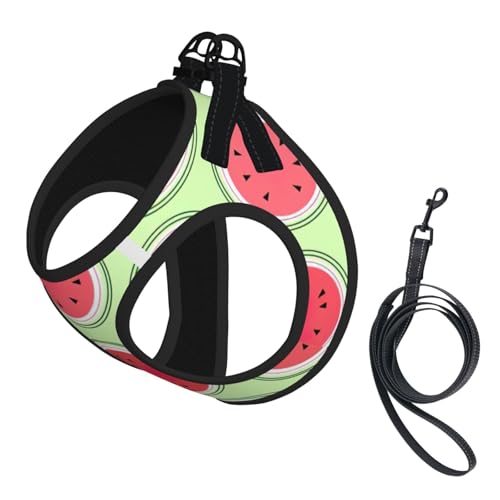 Welpengeschirr mit reflektierendem Wassermelonen-Motiv, Hundezubehör für kleine, mittelgroße und große Hunde und Katzen, Grün Welpengeschirr mit reflektierendem Wassermelonen-Motiv, Hundezubehör für kleine, mittelgroße und große Hunde und Katzen, Grün von YUBVCF