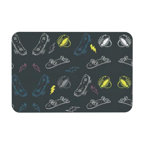 YUBVCF Badematte mit Graffiti-Skateboard-Druck, Kieselgur, rutschfeste Duschmatte für Küche, Badezimmer, Boden, leicht zu reinigen von YUBVCF