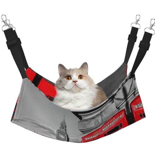 YUBVCF England UK Retro London Telefon weiches Haustierbett für Frettchen, Kätzchen, Welpen, kleine Hunde, verstellbarer Gurt von YUBVCF