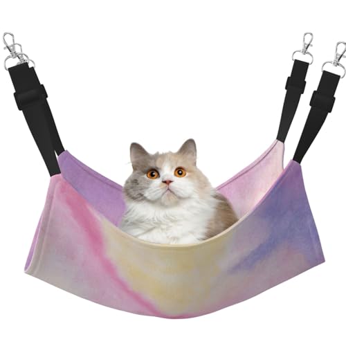 YUBVCF Regenbogen, weiches Haustierbett, passend für Frettchen, Kätzchen, Welpen, kleine Hunde, verstellbarer Gurt von YUBVCF