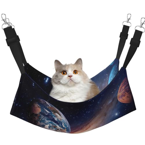 YUBVCF Universe Planet weiches Haustierbett, passend für Frettchen, Kätzchen, Welpen, kleine Hunde, verstellbarer Gurt von YUBVCF