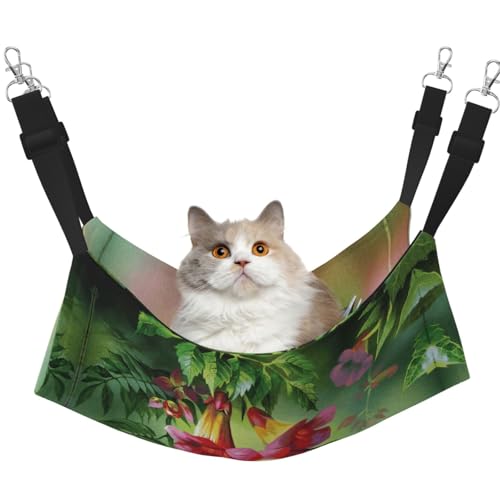 YUBVCF Weiches Haustierbett mit Kolibri-Blumen, passend für Frettchen, Kätzchen, Welpen, kleine Hunde, verstellbarer Gurt YUBVCF Weiches Haustierbett mit Kolibri-Blumen, passend für Frettchen, Kätzchen, Welpen, kleine Hunde, verstellbarer Gurt von YUBVCF