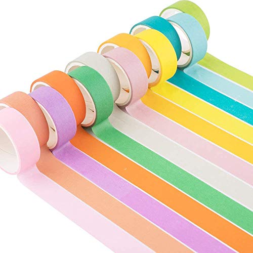 YUBX Dünne Washi Tape Set Masking Tape Folie Klebeband Bunt für DIY Handwerk, Bullet Journals, Planer, Scrapbooking, Verpackung 15mm breit (Candy Large) von YUBX