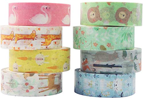 YUBX Washi Tape Klebeband Papier Dekorativ Masking Tape für Scrapbooking Handwerk Handwerk (kleine Tiere) von YUBX