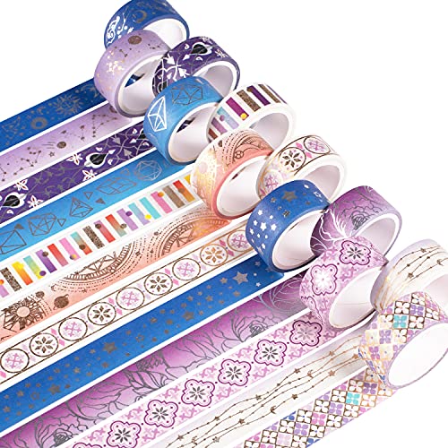 YUBX Washi Tape Set Masking Tape VSCO Dekoratives Klebeband Bunt für DIY Handwerk Bullet Journals Planer Scrapbooking Verpackung (Starry Night 12) von YUBX