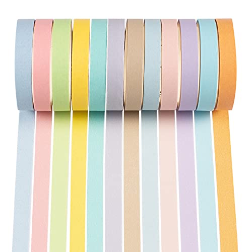 YUBX Regenbogenfarben Washi Tape Set Masking Tape Klebeband Bunt Dekoband für DIY Handwerk, Bullet Journals, Planer, Scrapbooking, Verpackung 8 mm breit (Rainbow Small) von YUBX