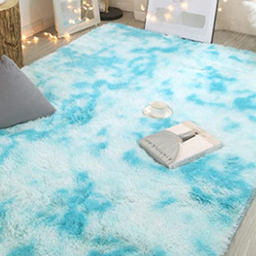 YUCFS Area Rug Carpet,5.2ft x 5.9ft,Soft Rectangular Rug for Family Front Room Farmhouse Living Dining Room，Blue,160 x 180 cm von YUCFS