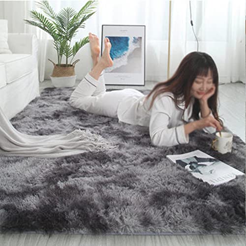 YUCFS Area Rug Carpet,5.2ft x 5.9ft,Soft Rectangular Rug for Family Front Room Farmhouse Living Dining Room,dunkelgrau,160 x 180 cm von YUCFS