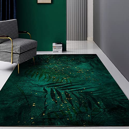 YUCFS Bereichsteppich Teppich Wohnzimmer Schlafzimmer Esszimmer Grün und dunkelgrüne Untertöne Home Decorator Weicher großer Home Floor Carpet 80 x 120 cm von YUCFS