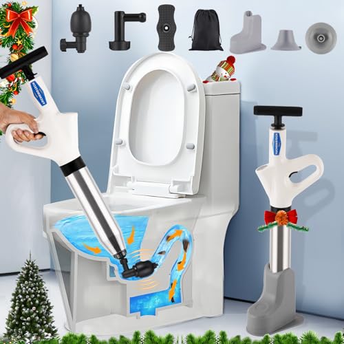 YUCHENGTECH Rohrreiniger Druckluft Abflussreiniger Pumpe Pressluft Rohrreiniger Rohrreinigungspumpe Druckluft 4 in 1 Toilettenkolben für Toilette/Spüle/Badewanne/Fußbodenabfluss von YUCHENGTECH