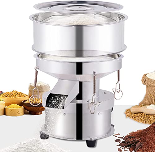 YUCHENGTECH Elektrisches Vibrationssieb φ 300mm Automatische Pulversiebmaschine Elektrisches Mehlsieb aus Edelstahl Elektrische Siebmaschine für Pulver/Granulat 1350 U/min 50W（ohne Sieb） von YUCHENGTECH