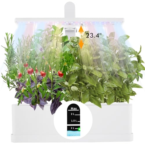 YUCHENGTECH Hydroponisches Anzuchtsystem 9 Hülsen Indoor kräutergarten mit LED Pflanzenlampe 60cm Höhenverstellbares Gartensystem Smart Hydroponics Kräutergarten für Home Kitchen Labor von YUCHENGTECH