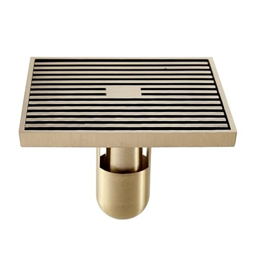 Bodenablauf Duschrinnen, 12 x 12 cm, quadratisch, Badabläufe, Sieb, Haar, antikes Messing, Kunst, geschnitzt, Badezimmer-Bodenablauf, Abfallgitter, Abfluss Bodenablauf Dusche(Antique 811529-T) von YUCHUANGYE