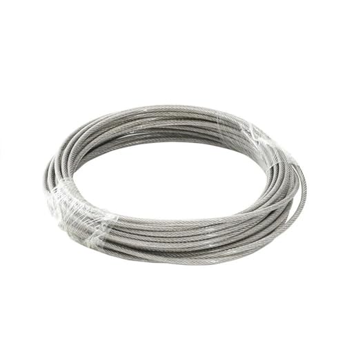 YUCHUANGYE Drahtseil 5–10 m beschichtetes Edelstahlkabel, geeignet for Aufhängen von Lichterketten, Terrassengeländern, Verandazäunen und Seilen for Aufhängen von Kleidung. Stahlseil(5.0mm-10M) von YUCHUANGYE