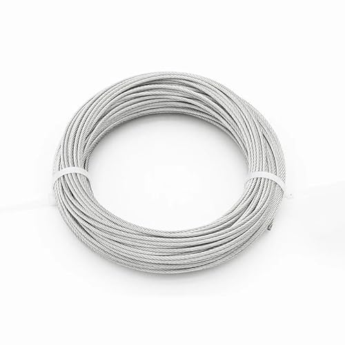 YUCHUANGYE Drahtseil 5 bis 50 Meter 304 Edelstahl Drahtseil Flexibles Drahtkabel Weicher wasserdichtes rostfreies Hebekabel Stahlseil(Diameter 2mm,20 Meters) von YUCHUANGYE