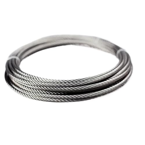 YUCHUANGYE Drahtseil Durchmesser 0,8 mm – 8 mm, Länge 2 – 100 m, Wäscheleine, Drahtseilkabel aus Edelstahl 304 Stahlseil(100 Meter,Diameter 1.2mm) von YUCHUANGYE
