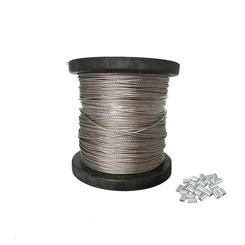 YUCHUANGYE Drahtseil Edelstahl Flexible Weiche Draht Seil Kabel Ozean Salzwasser Angelschnur 0,3-3mm Durchmesser Stahlseil(1MM 7X7 100Meters) von YUCHUANGYE