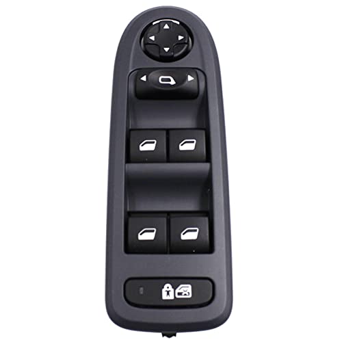 Fensterheberschalter für Peugeot 308 5-Türer für Schrägheck für Wagon 2007–2013 Autoteile 96644915 98053439 Power Master Fensterschalter Spiegel Steuertaste Autofensterschalter (Farbe: Schwarz) von YUCHUJCGSS