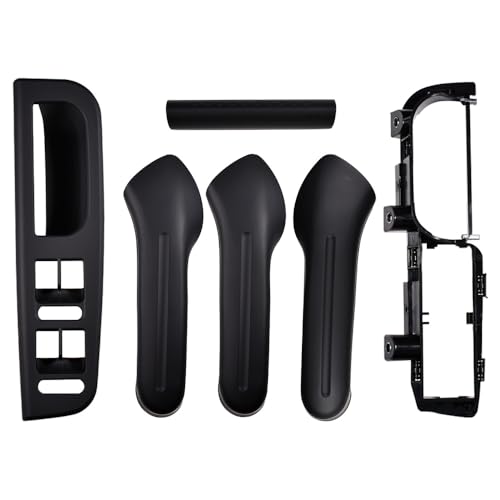 YUCKMZ Innentürgriff Vorne Rechts Hintere Links Abdeckung des Fensterheber 6stk Set Kompatibel mit Golf MK4 1J0867171A 1J4867180A 3B1867171E 3BO857175 (Schwarz) von YUCKMZ
