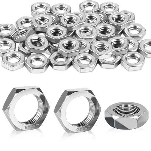 100 Stück M8 Muttern, Flache Mutter M8 Sechskantmuttern Edelstahl DIN439 A2 V2A Edelstahlmutter Flachmuttern Hex Nut für Schrauben Möbel Bedürfnisse zu erfüllen für Schrauben Möbel Maschinen von YUDAWN