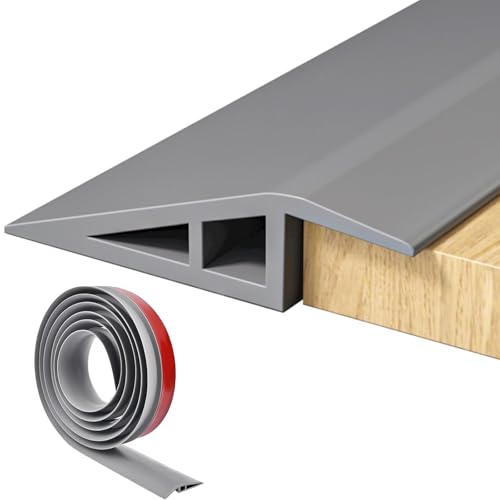Übergangsprofil Selbstklebend, Übergangsprofil Höhenausgleich Übergangsleiste Boden Türschwellen Leiste Boden Übergangsstreifen zum Abziehen und Aufkleben für Teppich Boden (Grau, 1m×5cm) von YUDAWN