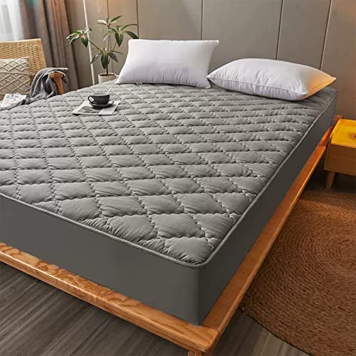 YUDEYU Gesteppte Schicht Spannbettuch wasserdichte TPU-Folie Tagesdecke gebürsteter Stoff Matratzenschoner Bettdecke spannbettbezug (Farbe : Grey, Größe : 80x200cm/High 3-30cm) von YUDEYU-chuangpin