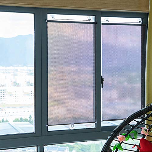 YUDEYU schattennetz Schattierung Vorhang Fenster Isolierung/Sonnenschutz Schlagfrei Saugnapfhaken Rollo-Stil Sichtschutz Wasserdicht sonnenschutz balkon (Color : Black, Size : 68x125cm) von YUDEYU-taiyangbu