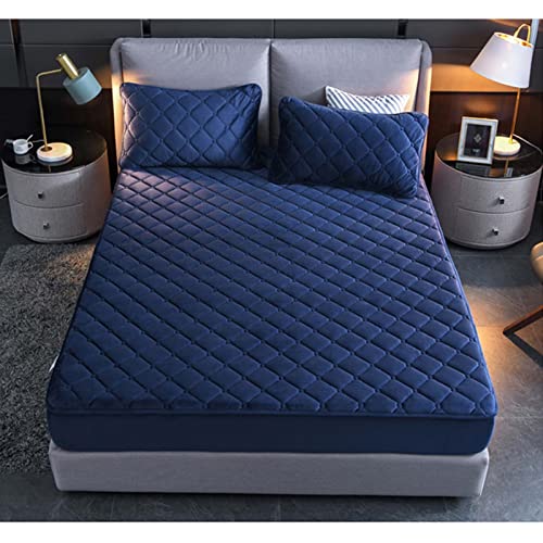 YUDEYU Gesteppte Schicht Spannbettlaken Weicher Kristall-Fleece-Stoff Einzelnes Doppelbettlaken Matratzenschoner Topper Spannbetttücher Fitted Sheets (Farbe : Blau, Größe : 48x74cm / Kissenbezug x 2 YUDEYU Gesteppte Schicht Spannbettlaken Weicher Kristall-Fleece-Stoff Einzelnes Doppelbettlaken Matratzenschoner Topper Spannbetttücher Fitted Sheets (Farbe : Blau, Größe : 48x74cm / Kissenbezug x 2 von YUDEYU