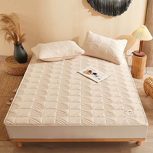 YUDEYU Quiltprozess Spannbettlaken Klasse a Reiner Baumwollstoff aus Sojafaser gemütlich rutschfest weich Matratzenschoner Spannbetttücher Bettdecke Fitted Sheets Toppers (Farbe : Khaki, Größe : 200 YUDEYU Quiltprozess Spannbettlaken Klasse a Reiner Baumwollstoff aus Sojafaser gemütlich rutschfest weich Matratzenschoner Spannbetttücher Bettdecke Fitted Sheets Toppers (Farbe : Khaki, Größe : 200 von YUDEYU