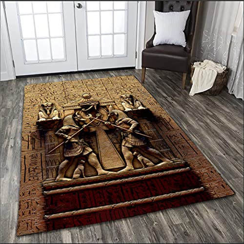 Teppich aus ägyptischer Mythologie, Bodenmatte, rutschfeste Matte, Esszimmer, Wohnzimmer, weicher Schlafzimmerteppich 160 * 200cm von YUDIAO