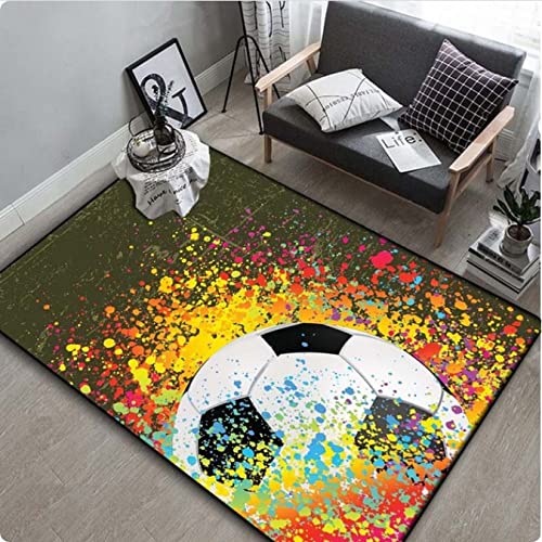 Teppiche 3D-Druck Fußball Teppich für Wohnzimmer Teppich Kinderzimmer Nachttisch Teppiche Anti-Rutsch-Matten 160 * 230cm von YUDIAO