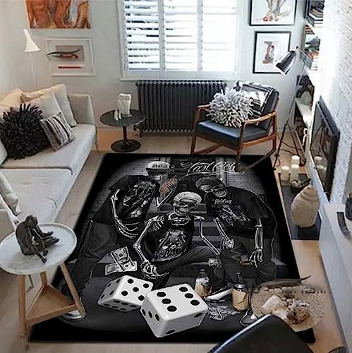 Terror Skelett Motorradteppiche Fußmatte Wohnzimmer Teppich Schlafzimmer Dekorieren Großflächiger Teppich 160x230cm von YUDIAO